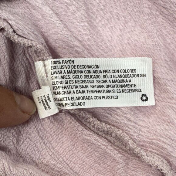 KNOX ROSE Dusty Pink Embroidered Knee Length Cottagecore Rayon Dress Small - Picture 10 of 10